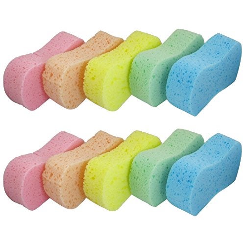 Lantee Large Sponges - Car Cleaning Supplies - Big 10 Pcs High Foam Cleaning Washing Sponge Pad for Car, Household Cleaning and Water Games - Image 1