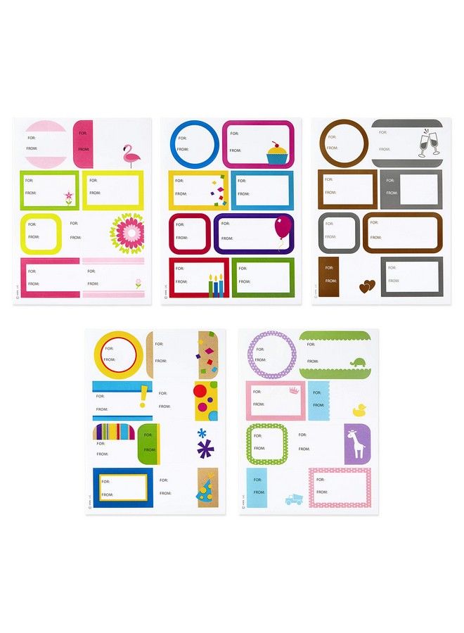 Hallmark Gift Tag Stickers All Occasion (80 Labels 5 Designs) For Birthdays Engagements Weddings Baby Showers Holidays And More - Image 1