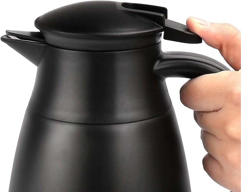 GearRoot 68oz Thermal Coffee Carafe, 2 Pack Airpot Insulated Coffee Urn Stainless Steel Vacuum Thermal Pitchers for Coffee, Hot Water, Tea, Beverage - Keep 12 Hours Hot, 24 Hours Cold (Silver, Matte Black) - Image 5