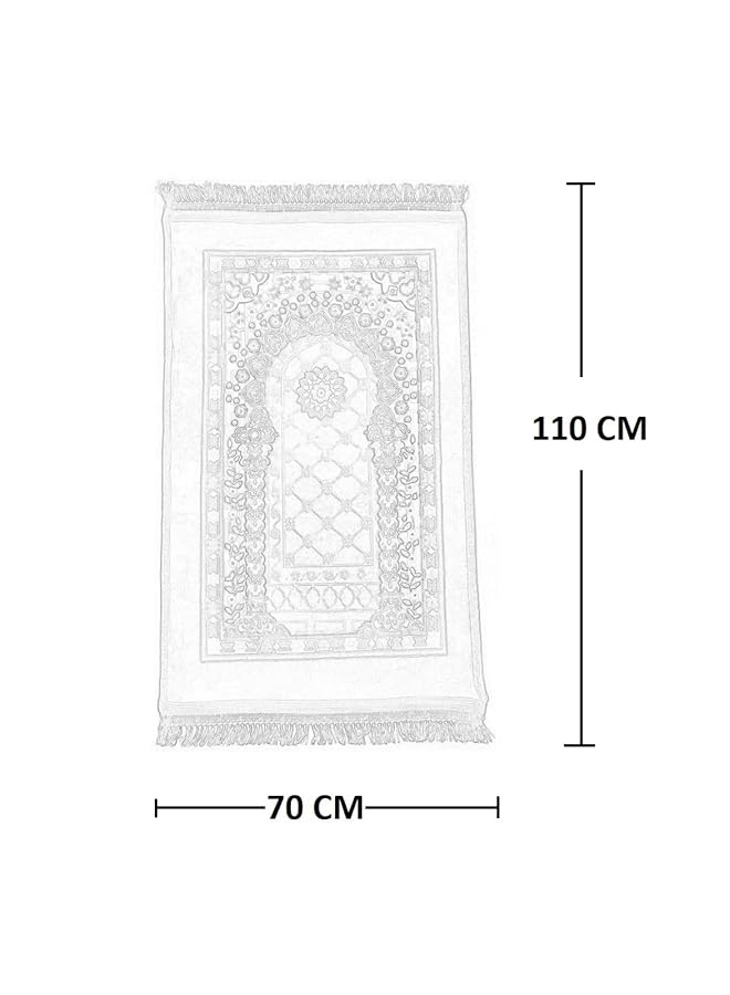 إيروريكس سجادة صلاة كبيرة محمولة غير قابلة للانزلاق من البوليستر الناعم مع وسادة إسفنجية مبطنة لتقويم العظام للرجال والنساء، متعددة الألوان، مقاس 70 سم × 110 سم - Image 1