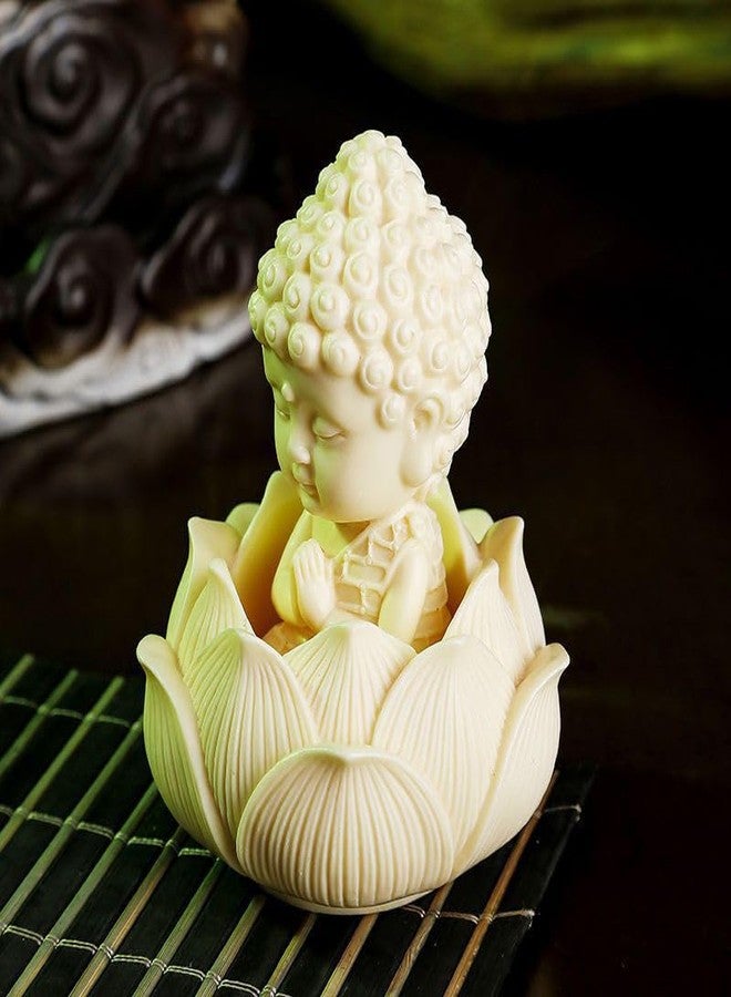 SHIDXIB 2Pcs/1Set Serene Buddha Statues in Lotus Pose Statue Ornament Ideal for Home Office and Car Decor - Image 3