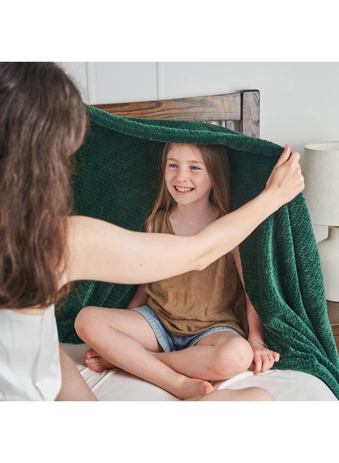 نيو كوزبلاي Newcosplay Super Super King Blanket Forest Green Premium Silky Flannel Leafe Leaves Bleant Lightweight Bed Alloy Season (Forest Green King ("x110" ")) - Image 2