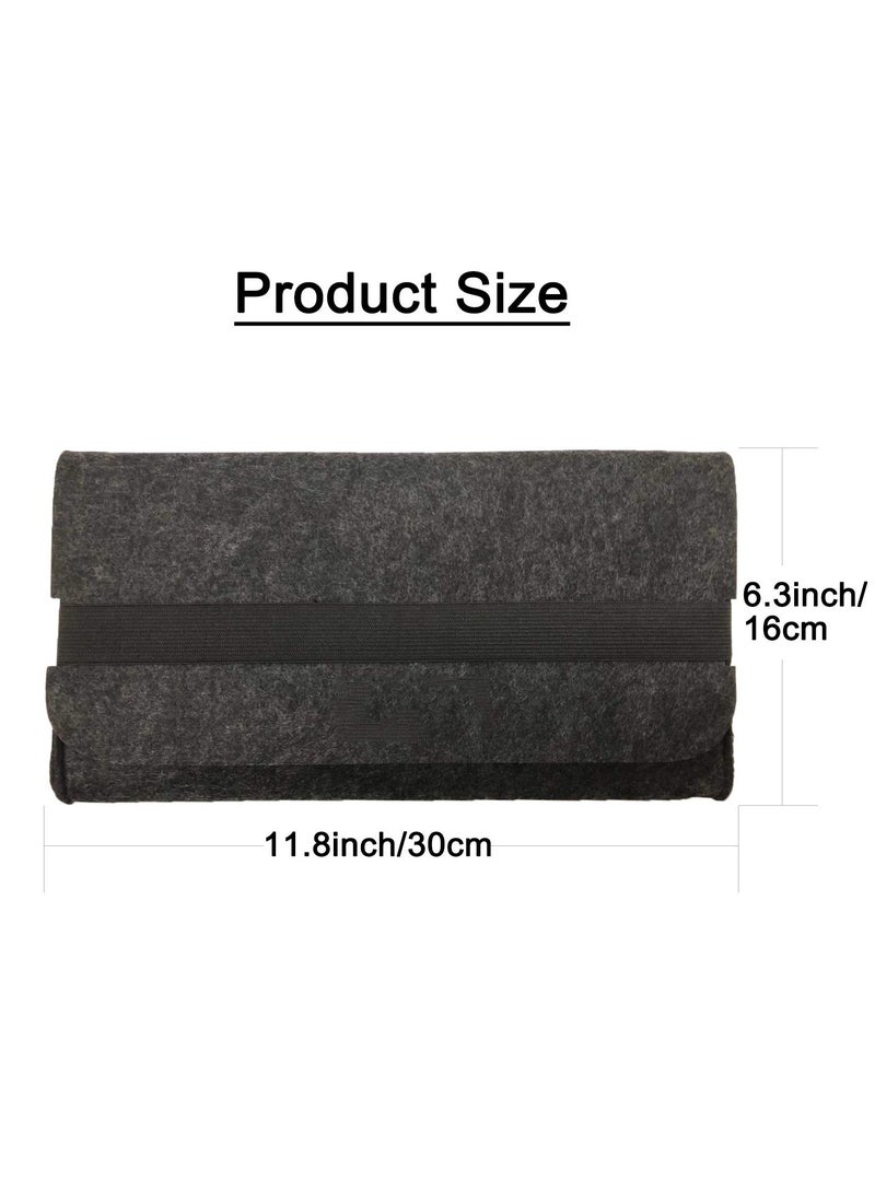 Protective Sleeve Pouch for Logitech K380 Bluetooth Multi-Device Wireless Keyboard - Felt Travel Bag Keyboard Cover (Black)  - Image 3