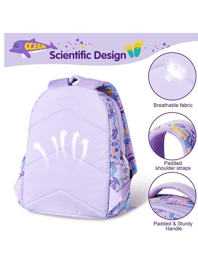 Nohoo Kids 16 Inch School Bag With Pencil Case Combo Mermaid - Purple - Image 3