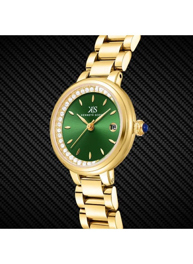KENNETH SCOTT Women's Stainless Steel Analog Watch K23542-GBGG - 28 mm