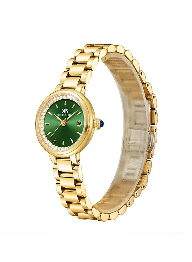 KENNETH SCOTT Women's Stainless Steel Analog Watch K23542-GBGG - 28 mm