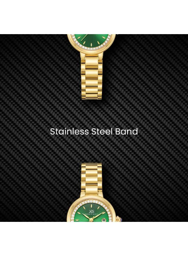Kenneth Scott green Women's Stainless Steel Analog Watch K23542-GBGG - 28 mm for Women | Best Price UAE