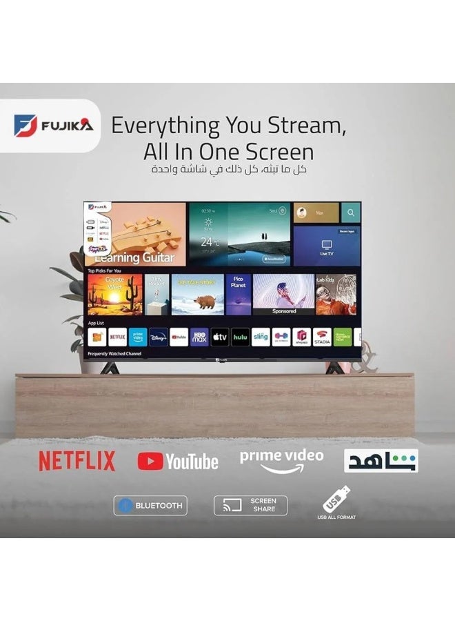 فوجيكا تلفزيون FUJIKA 40 بوصة بوصة Full HD FJK-40FD19 ذكي سمارت بدون إطار مع USB+ وحامل جداري - Image 2