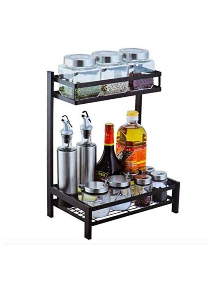 AtrauX AtrauX 2-Tier Kitchen Storage Rack for Multipurpose, Usage-Spices Storage, Kitchen Utensils Storage, Toilet Accessories Storage, etc  - Image 1