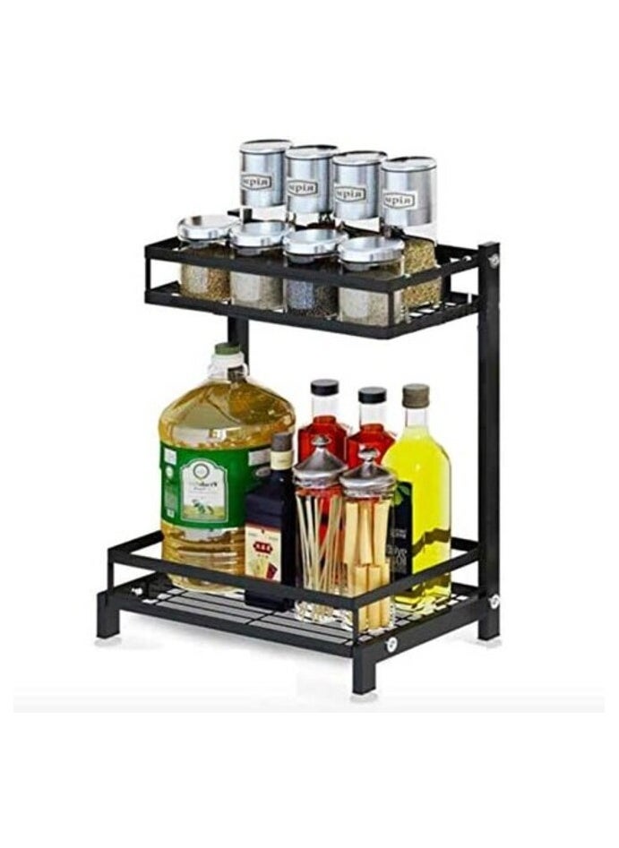 AtrauX AtrauX 2-Tier Kitchen Storage Rack for Multipurpose, Usage-Spices Storage, Kitchen Utensils Storage, Toilet Accessories Storage, etc  - Image 2