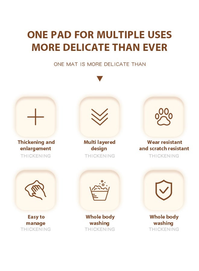 سجادة فضلات القطط، وسادة فضلات القطط، وسادة فضلات القطط مضادة للانزلاق وقابلة للطي، تمنع إزالة فضلات القطط، مانعة للانزلاق وكبيرة الحجم، مقاومة للماء والبول، وسادة حماية من رذاذ صندوق فضلات القطط، ا - Image 2