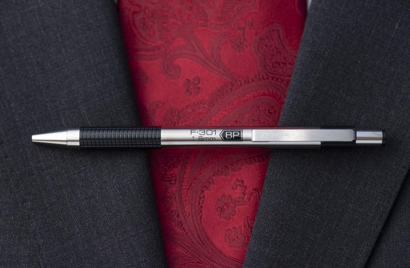 Zebra Pen F-301 Bold Ballpoint Retractable Pens, 1.6mm Point Size, Black Ink, Pack of 2 (27312) - Image 3