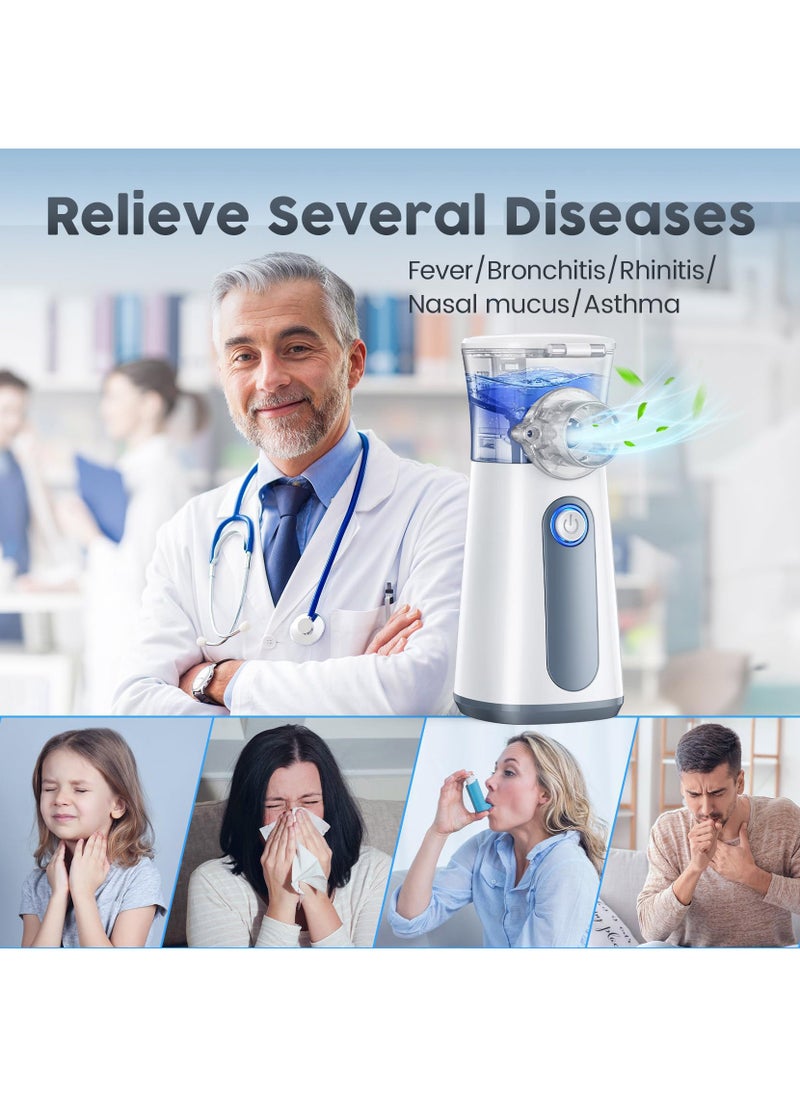 Hulami - Portable Auto Nebulizer Machine - Rechargeable Mesh Nebulizer for Adults and Kids, Travel and Household Use, Electric Handheld Inhaler for Breathing Problems - Image 1