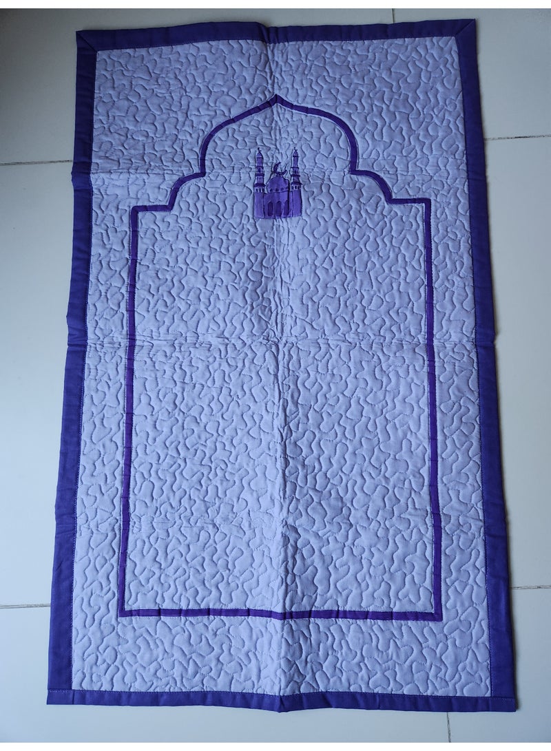 Kids Portable Prayer Mat & Bag Set, Soft Quilted Islamic Prayer Rug for Children, Lightweight Travel Sajadah with Matching 2 Tone Fabric Carry Pouch, Ideal Eid Ramadan Gift for  Kids - Image 2