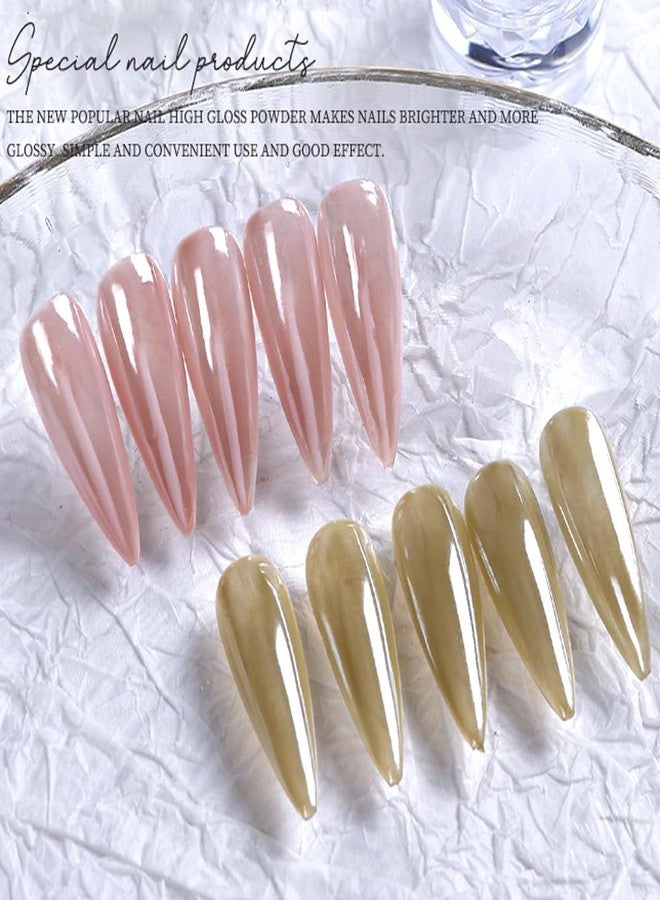 Pretty Diva Pearl Chrome Nail Powder - White Pearl & Clear Pearl Chrome Powder for Nails, High Gloss Pearl Nail Powder Chrome Powder Metallic Pigment for Nails - Image 2