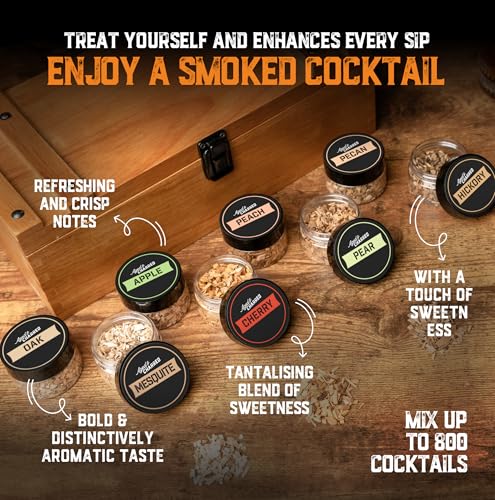 Aged & Charred Whiskey Cocktail Smoker Kit with Torch & 8 Flavors Wood Chips - Premium USA Oak Smoker - Old Fashioned Smoker Kit - Bourbon Gifts for Men (with Butane) - Image 5