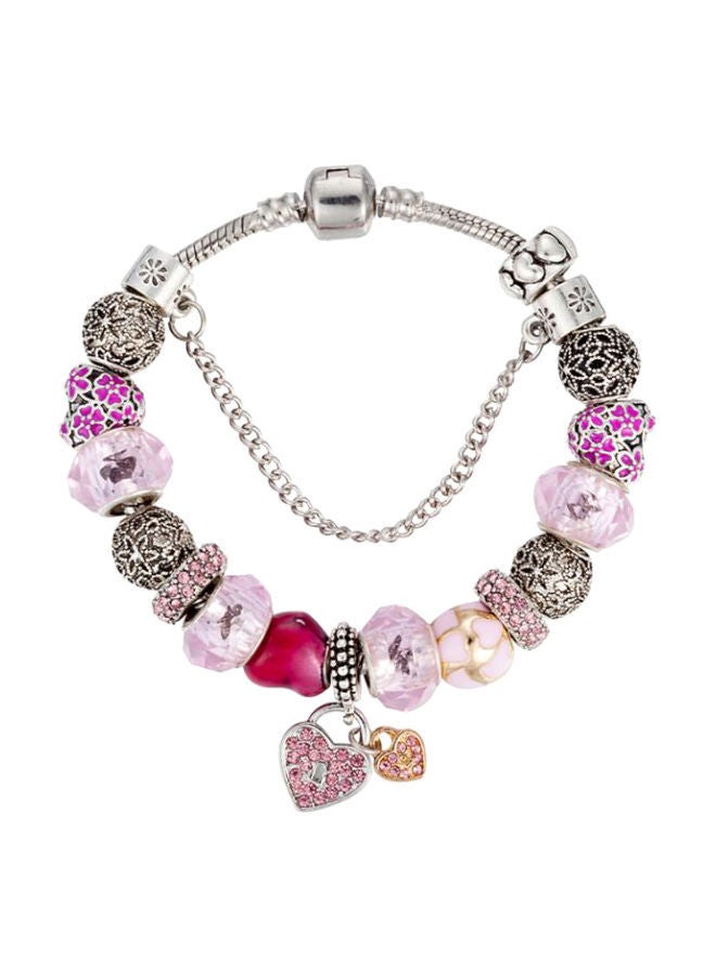 NIBEMINENT Alloy Crystal Studded Charm Bracelet 
