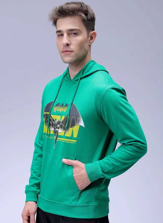 The Indian Garage Co Men Regular Fit Batman Overhead Hooded Sweatshirt