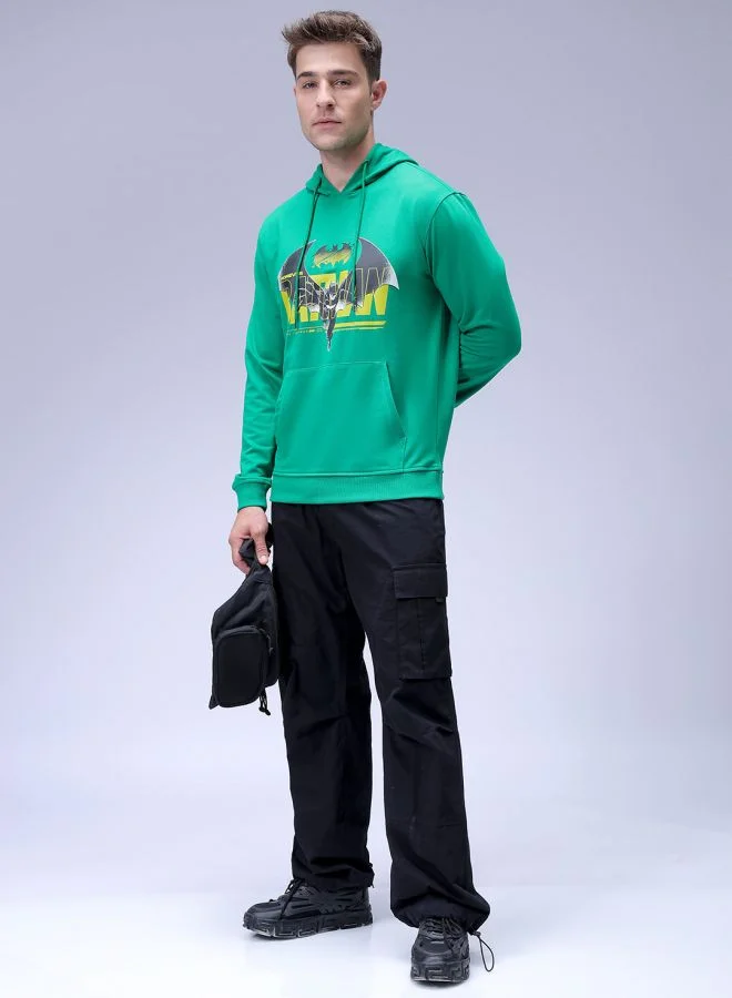 The Indian Garage Co Men Regular Fit Batman Overhead Hooded Sweatshirt