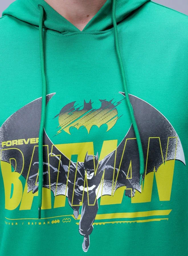 The Indian Garage Co Men Regular Fit Batman Overhead Hooded Sweatshirt