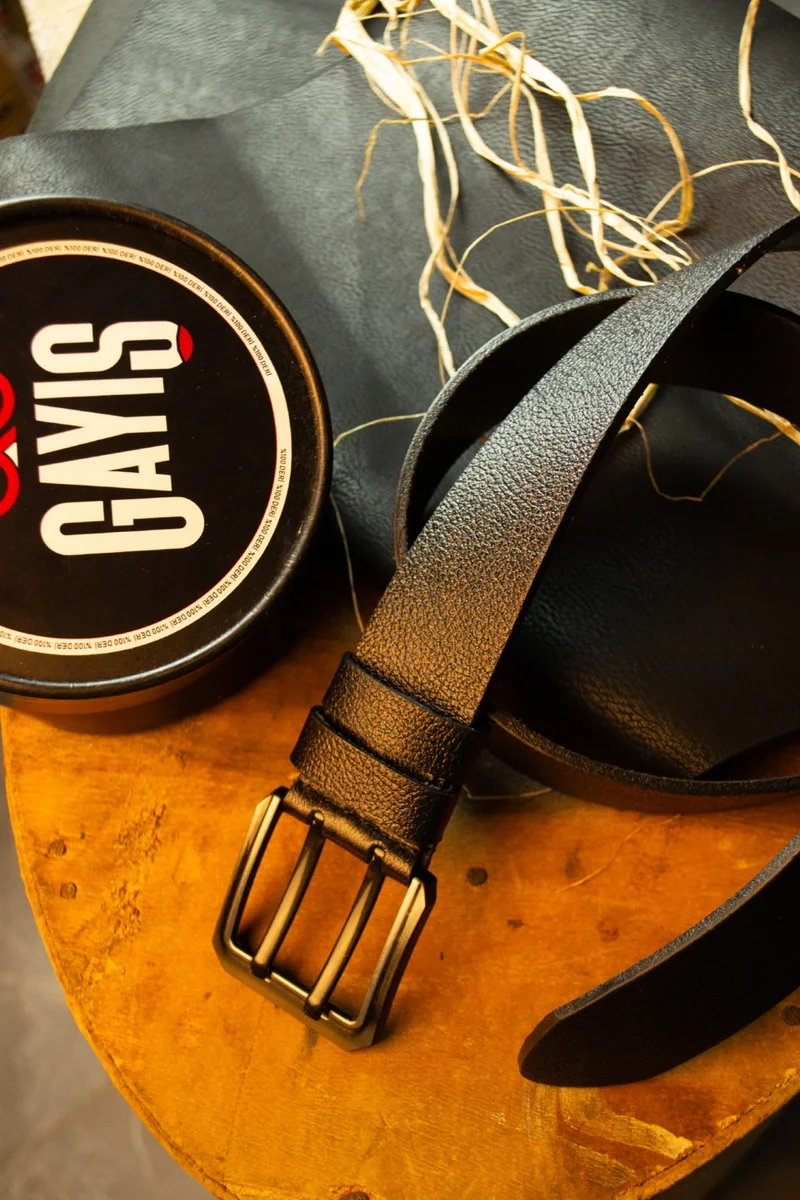 Gayış Special Oval Boxed Buffalo Leather Men's Jeans Trouser Belt Gift Dowry Belt