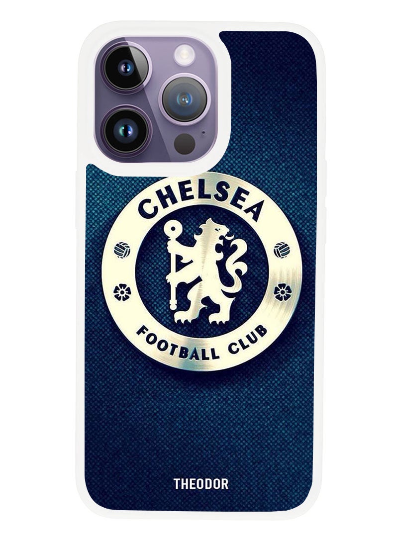 Theodor Protective Case Anti Scratch Shock Proof Cover For APPLE IPHONE 14 PRO MAX Chelsea Blue (White Bumper) - Image 1