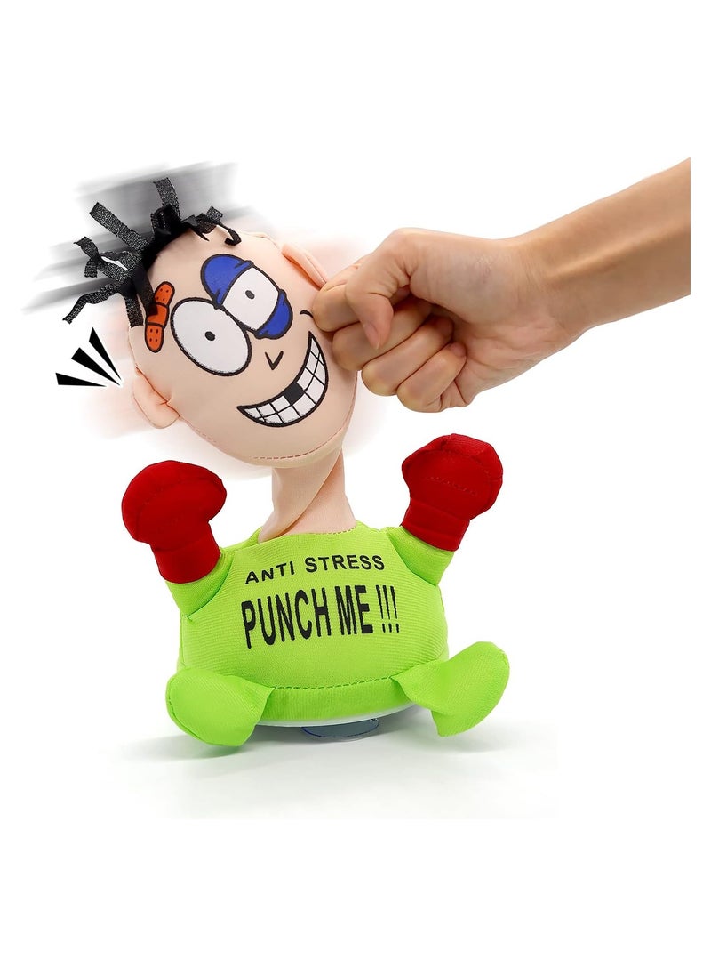 Generic - Stress Relief Toys, Electric Anti Stress Punch Me Plush Doll, Desktop Punching Bag Anger Management Toys, Interactive Vent Emotion Toy with Screaming Sound, Funny Gifts for Kids Adults (Green) - Image 1