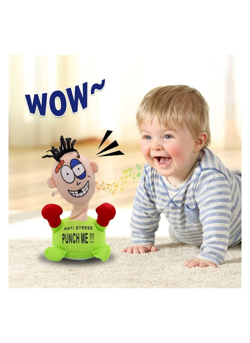 Generic - Stress Relief Toys, Electric Anti Stress Punch Me Plush Doll, Desktop Punching Bag Anger Management Toys, Interactive Vent Emotion Toy with Screaming Sound, Funny Gifts for Kids Adults (Green) - Image 1