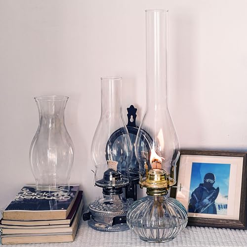 GXFCCYXT Oil Lamp Chimney 3 Inch Base by 14 Inch Tall Clear Glass and Hurricane Kerosene Lamp Chimney Replacement for Fixture Replacement Globes & Shades - Image 5