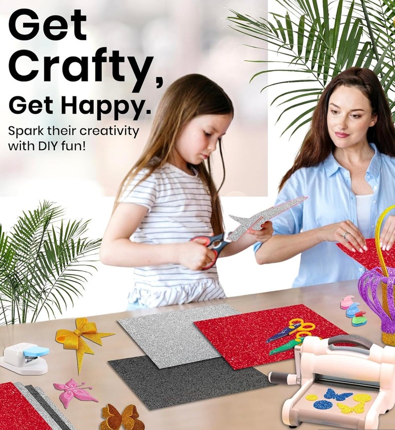 Cubic Glitter Foam Sheets (Non-Gumming Mix) | Sparkling Craft Foam for DIY, School Projects & Decorations | Flexible & Easy-to-Cut Craft Material - Image 4