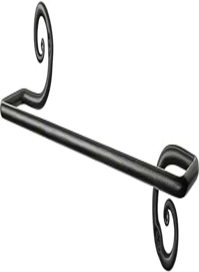 RTZEN Farmehouse Bathroom Towel Holder - Wrought Iron Matte Black Towel Bar Wall Mount Rod - Home Decor Kitchen Towel Hanger Handmade Bar (16'' - Fits 14 Inch Towels)