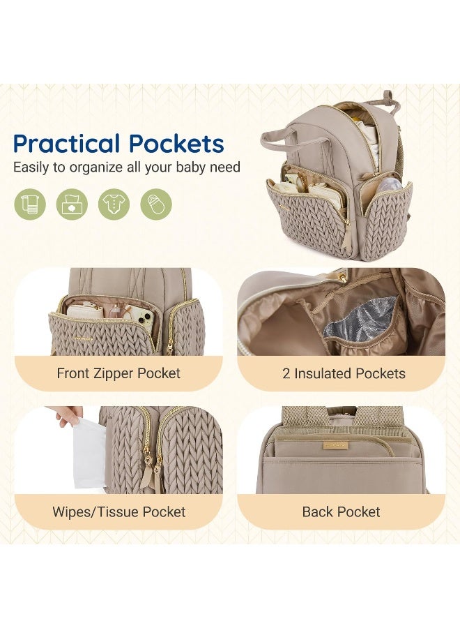 موممور mommore Diaper Bag Small Diaper Backpack Stylish Baby Travel Backpacks - Image 4