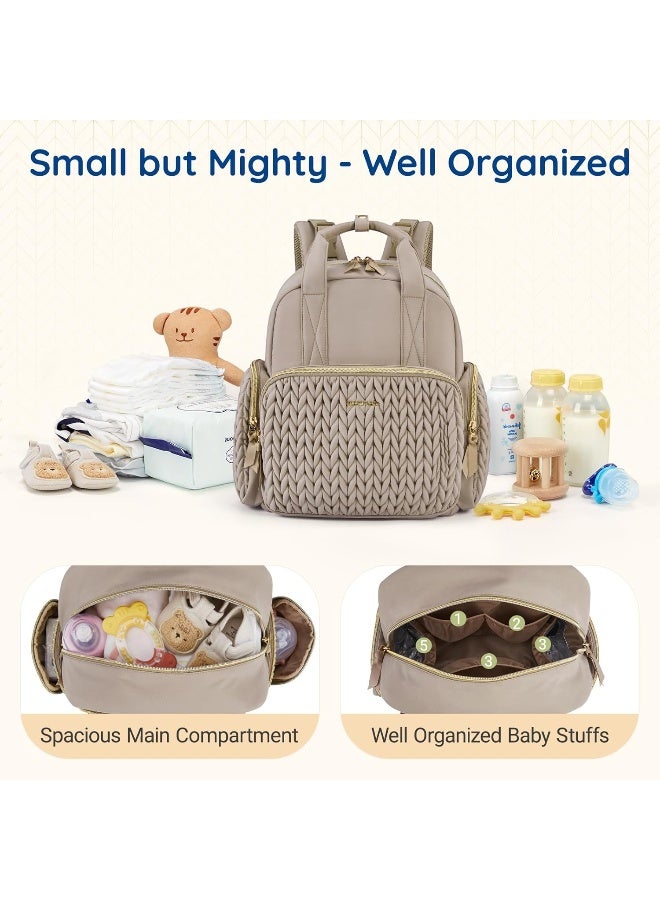 موممور mommore Diaper Bag Small Diaper Backpack Stylish Baby Travel Backpacks - Image 2