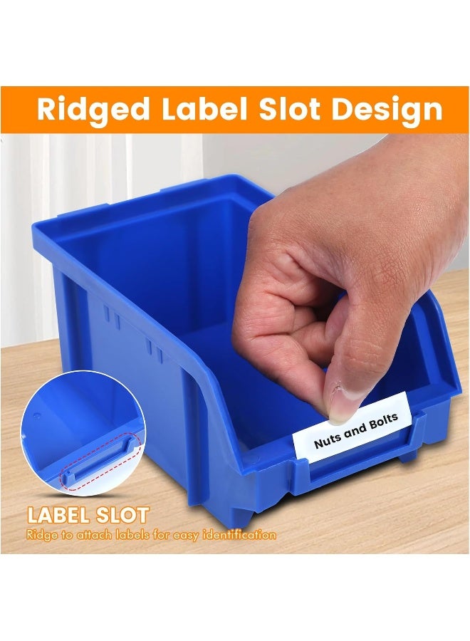 Maxworks ماكس ووركس 80694 رف تخزين/تعليق على الحائط بـ 30 صندوق لتخزين المكسرات، البراغي، المسامير، الخرز، الأزرار، وأجزاء صغيرة أخرى، أزرق وأحمر - Image 3