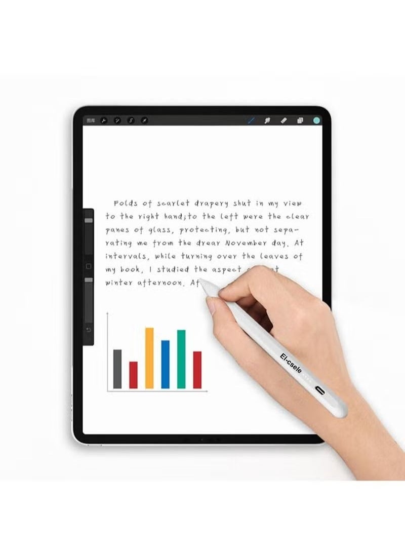 El-csele - Stylus Pen for iPad with Palm Rejection, Active Pencil Compatible with (2018-2023) Apple iPad Pro 11/12.9 inch, iPad 10th/9th/8th/7th/6th Gen, iPad Air 5th/4th/3rd Gen, iPad Mini 6th/5th Gen - Image 1