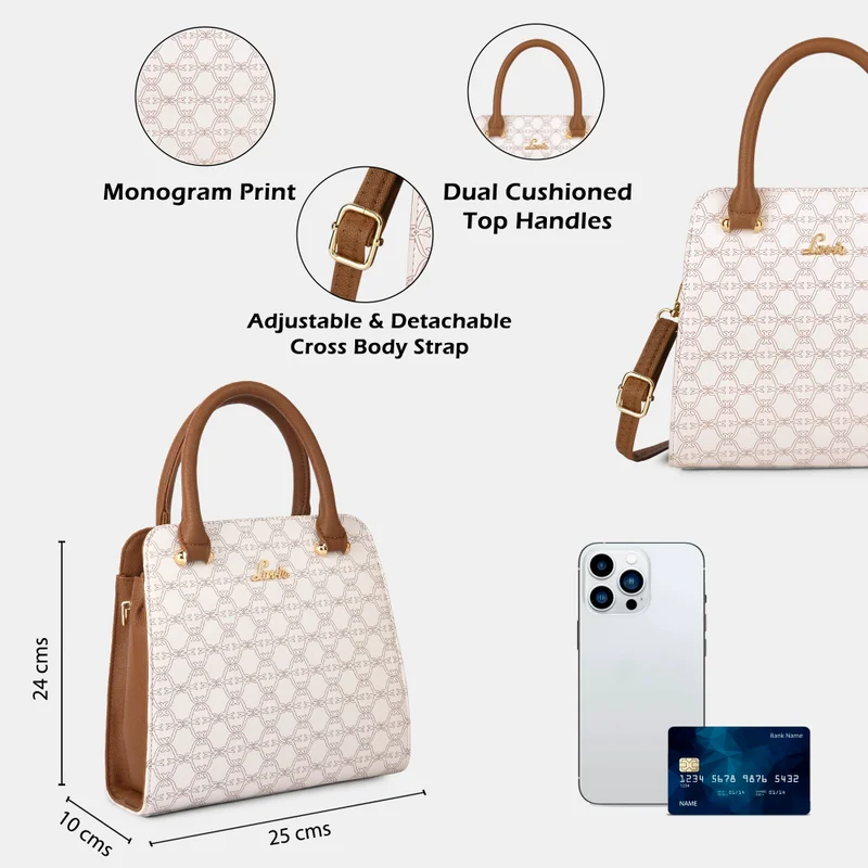 Lavie  Women's Mono Ushawu Small Satchel Handbag (White) for Women | Best Price UAE