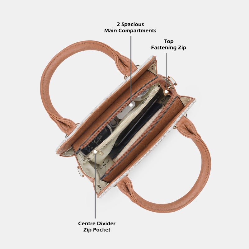 Lavie Women's Mono Ushawu Small Satchel Handbag (White) - Image 3