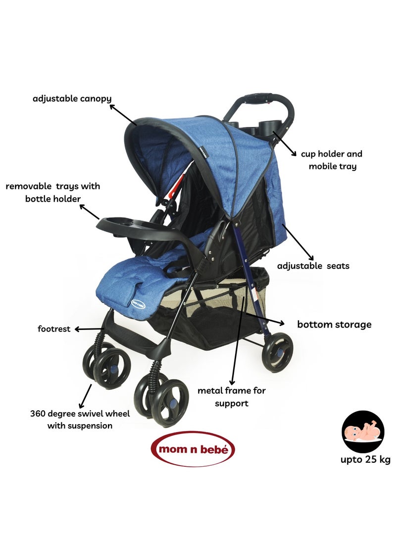 mom n bebé - mom n bebe compact Baby stroller Lightweight Adjustable Backrest Reclining Function Canopy- 4 colours - Image 1