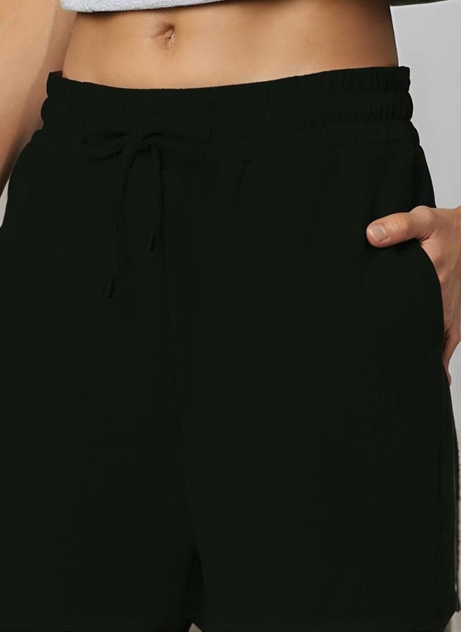 OUTLAWS سروال رياضي نسائي من OUTLAWS باللون الأسود بتصميم مريح وارتفاع متوسط من القطن - Image 5