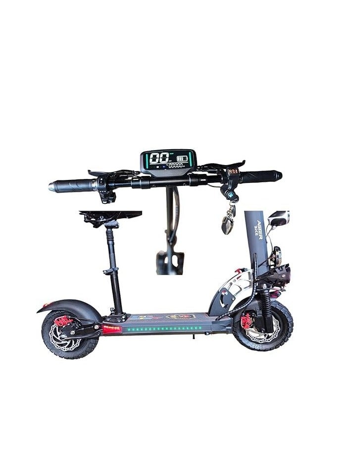 شارد سكوتر كهربائي E10 موديل 2024 - محرك 2000 واط، بطارية 48 فولت 13 أمبير/ساعة، شاشة رقمية، مكبر صوت بلوتوث، مقعد قابل للإزالة، تصميم قابل للطي، ألوان متعددة - Image 3