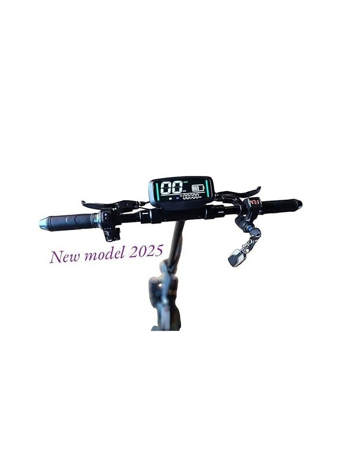 شارد سكوتر كهربائي E10 موديل 2024 - محرك 2000 واط، بطارية 48 فولت 13 أمبير/ساعة، شاشة رقمية، مكبر صوت بلوتوث، مقعد قابل للإزالة، تصميم قابل للطي، ألوان متعددة - Image 4