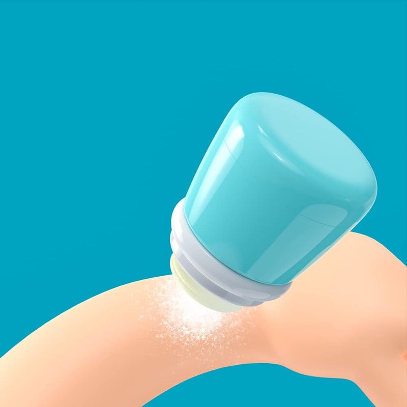 CoaGu Powder Case in Blue - Comes with Powder Puff - Ideal Body Dusting Container for Baby & Mom - Image 2