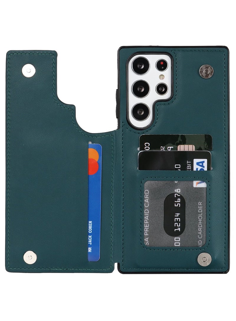 Suteni Magnetic Back Cover Card Slots Leather Phone Case for Samsung - Image 3