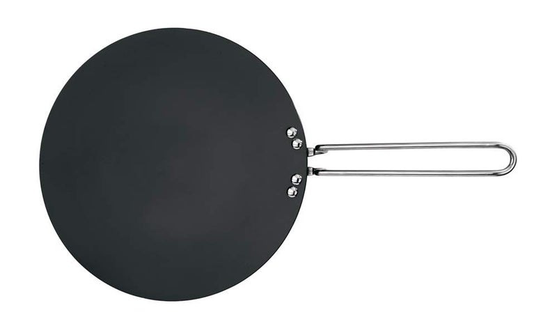 Elexiq Tawa for RotiChapathiChapati with Steel Handle Roti Tawa Black Hard Anodised Plus Cookware Induction Base Roti Tawa 10 inch - Image 2