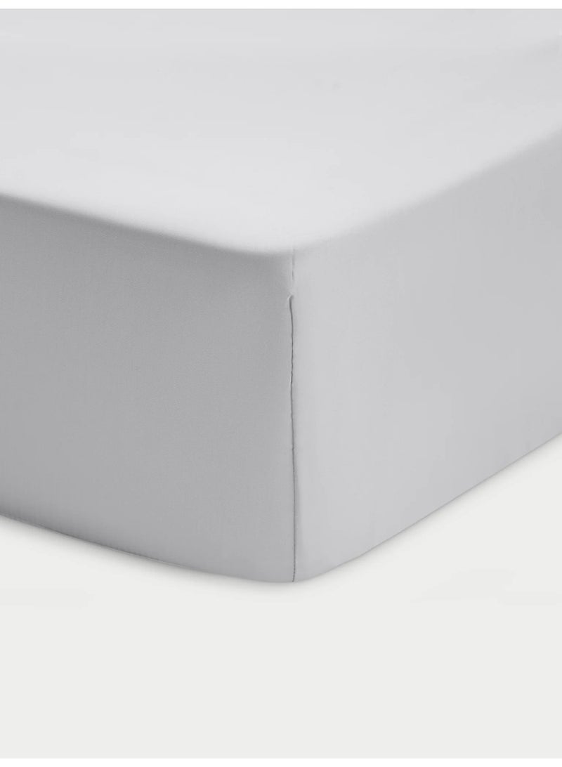 Minoa Baby Bamboo Fitted Crib Sheet, Standard (70 cm x 132 cm), Light Grey - Image 3