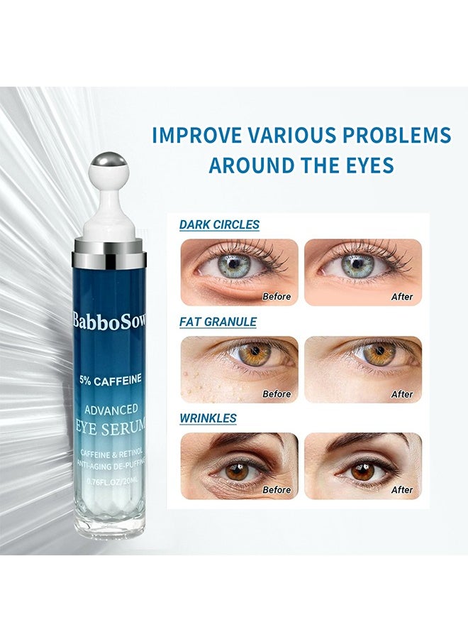 Lanthome Caffeine Roller Eye Serum-Dark Circles Under Eye Cream Morning Skincare - Daily Eye Serum for Eyelids Puffiness  - Image 3