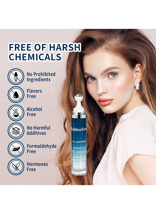Lanthome Caffeine Roller Eye Serum-Dark Circles Under Eye Cream Morning Skincare - Daily Eye Serum for Eyelids Puffiness  - Image 2