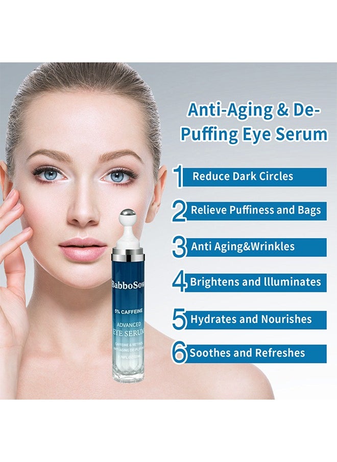 Lanthome Caffeine Roller Eye Serum-Dark Circles Under Eye Cream Morning Skincare - Daily Eye Serum for Eyelids Puffiness  - Image 4
