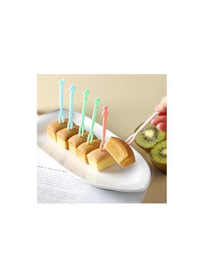 شوك فواكه بلاستيك لون أخضر – كيس 50 قطعة للاستعمال اليومي - Image 1