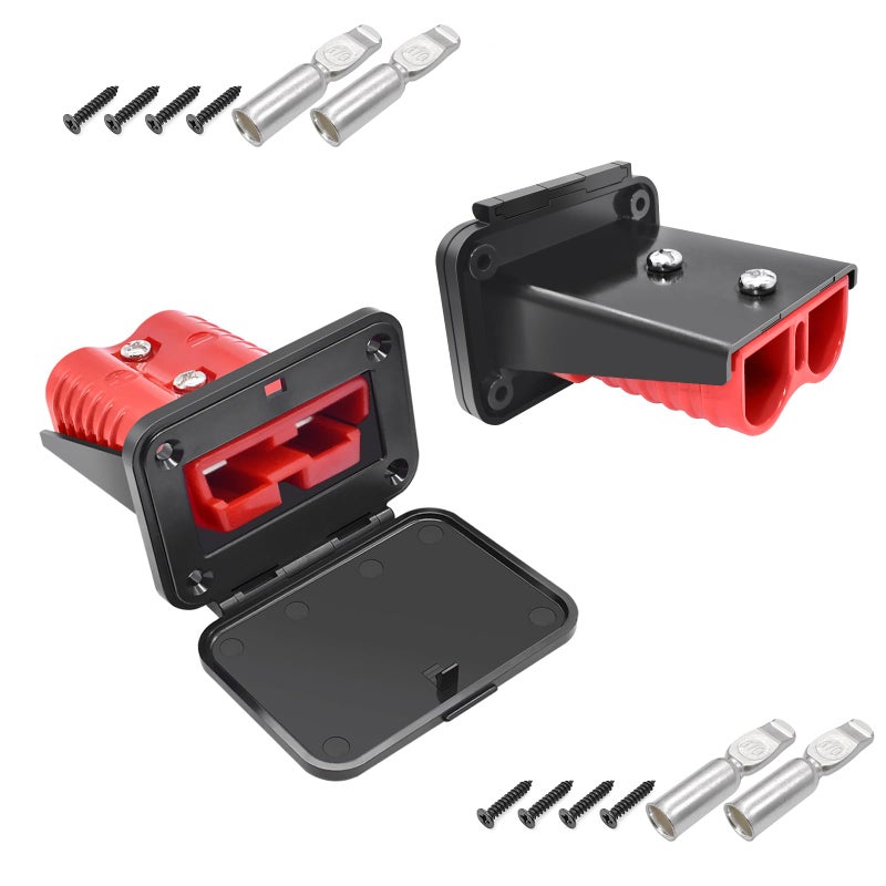 GZSH Anderson Plug 2PCS 120A Quick Connect Wire Connectors with Mount and Cap 64 AWG Battery Quick Disconnect 12V36V Battery Quick Connect Waterproof SB120 for Car RV Trunk Boat Winch - Image 3